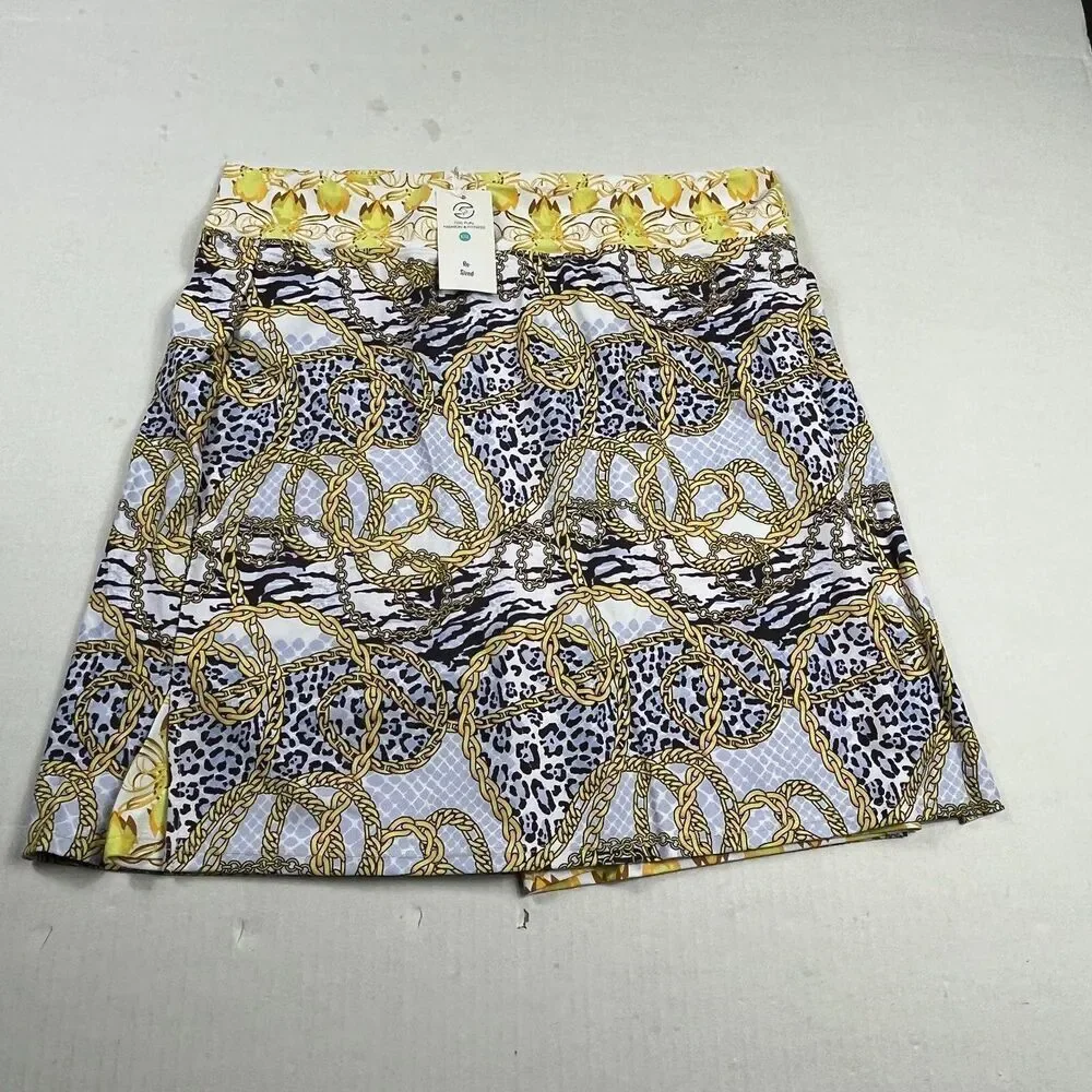 Skort Obsession Chain Animal Print Skort Pull-On Stretch Shorts XXL Resized